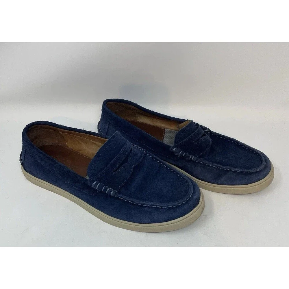 Johnnie-O Mens Santa Monica Blue Suede Loafer Casual Dress Style JMFW1720 Sz 8 M